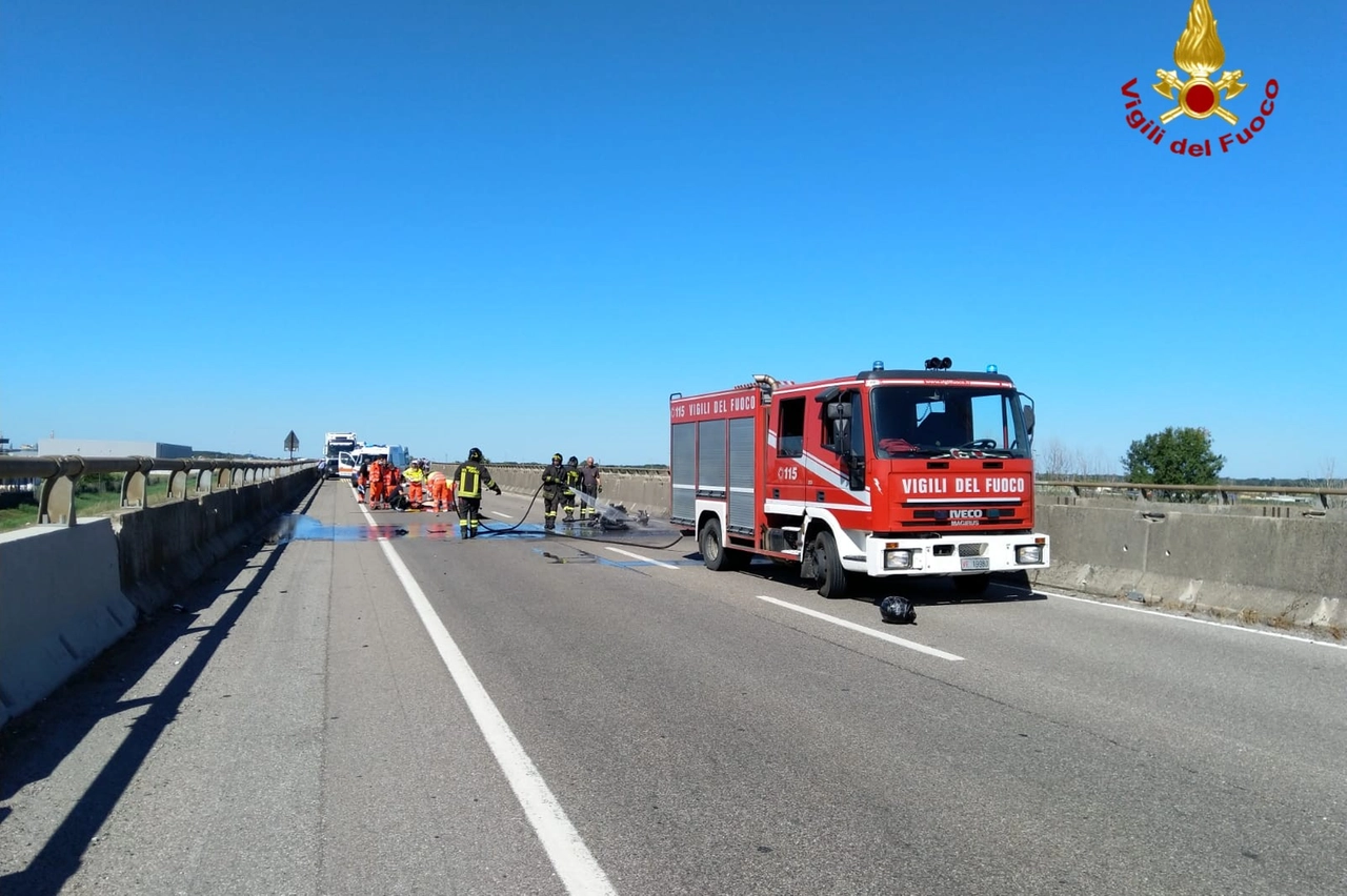 Il luogo dell'incidente (foto Vigili del Fuoco)