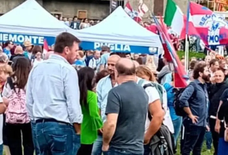 Andrea Romiti nella Lega: "Non ho ancora la tessera". L’ex di FdI ieri a Pontida