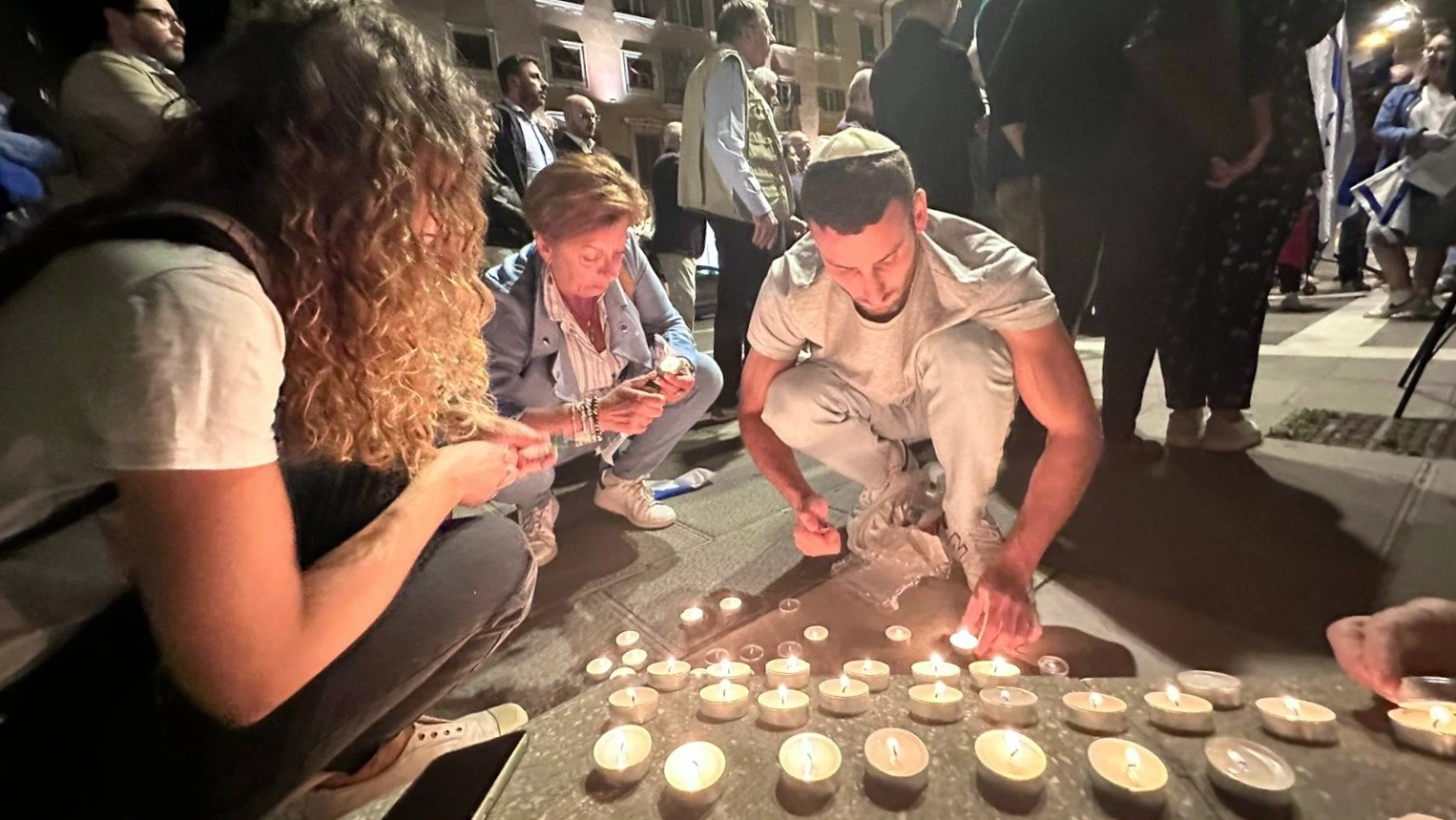 Livorno: in piazza del Municipio la manifestazione pro Israele (Foto Novi)