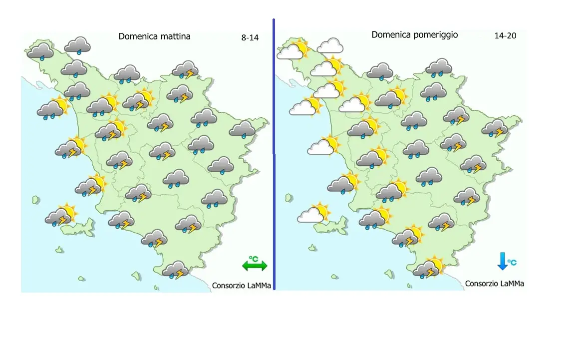 Meteo, allerta arancione in tutta la Toscana