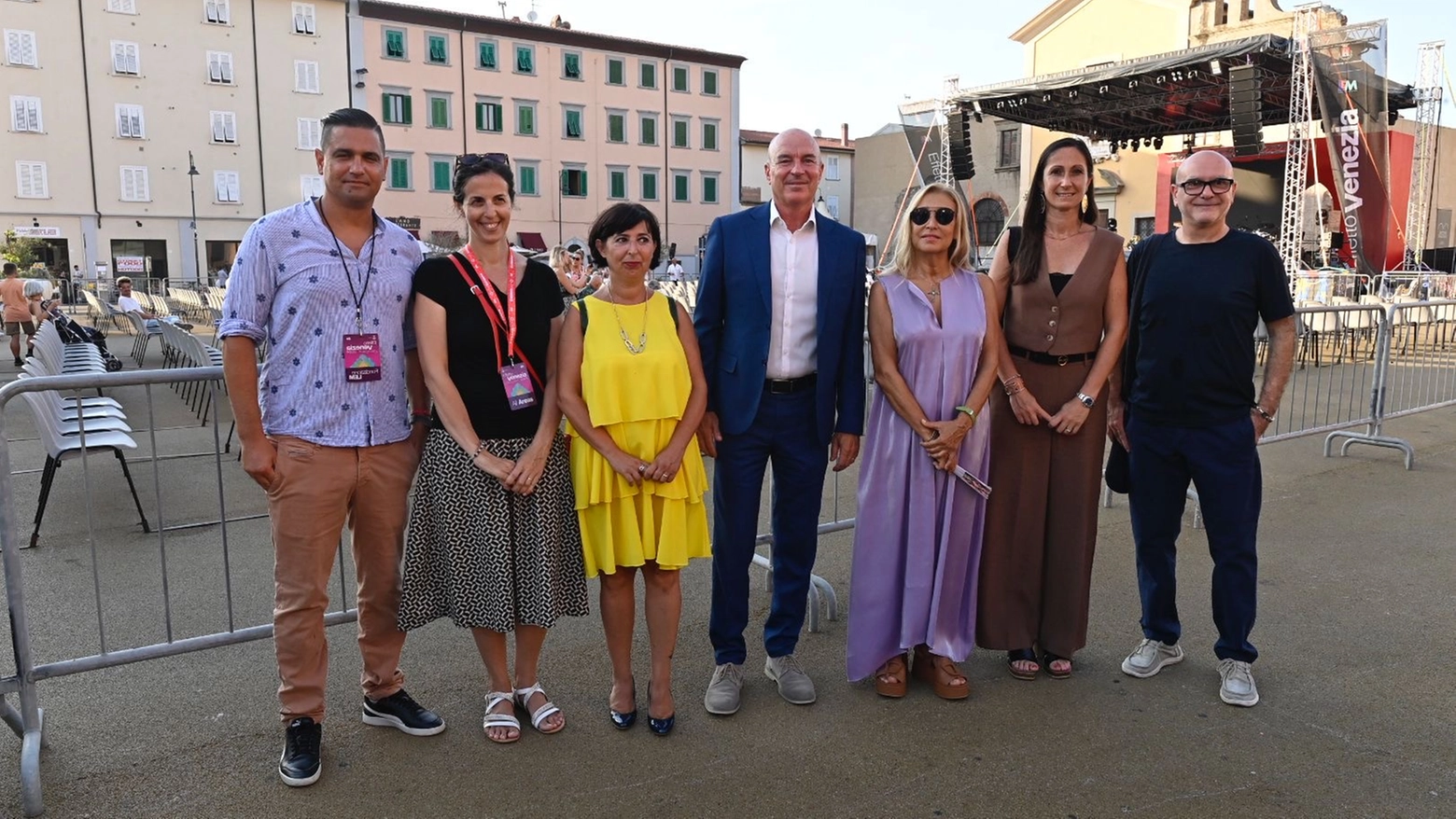 Effetto Venezia, all'inaugurazione il sindaco Luca Salvetti e la direttrice artistica Grazia Di Michele (Foto Novi)