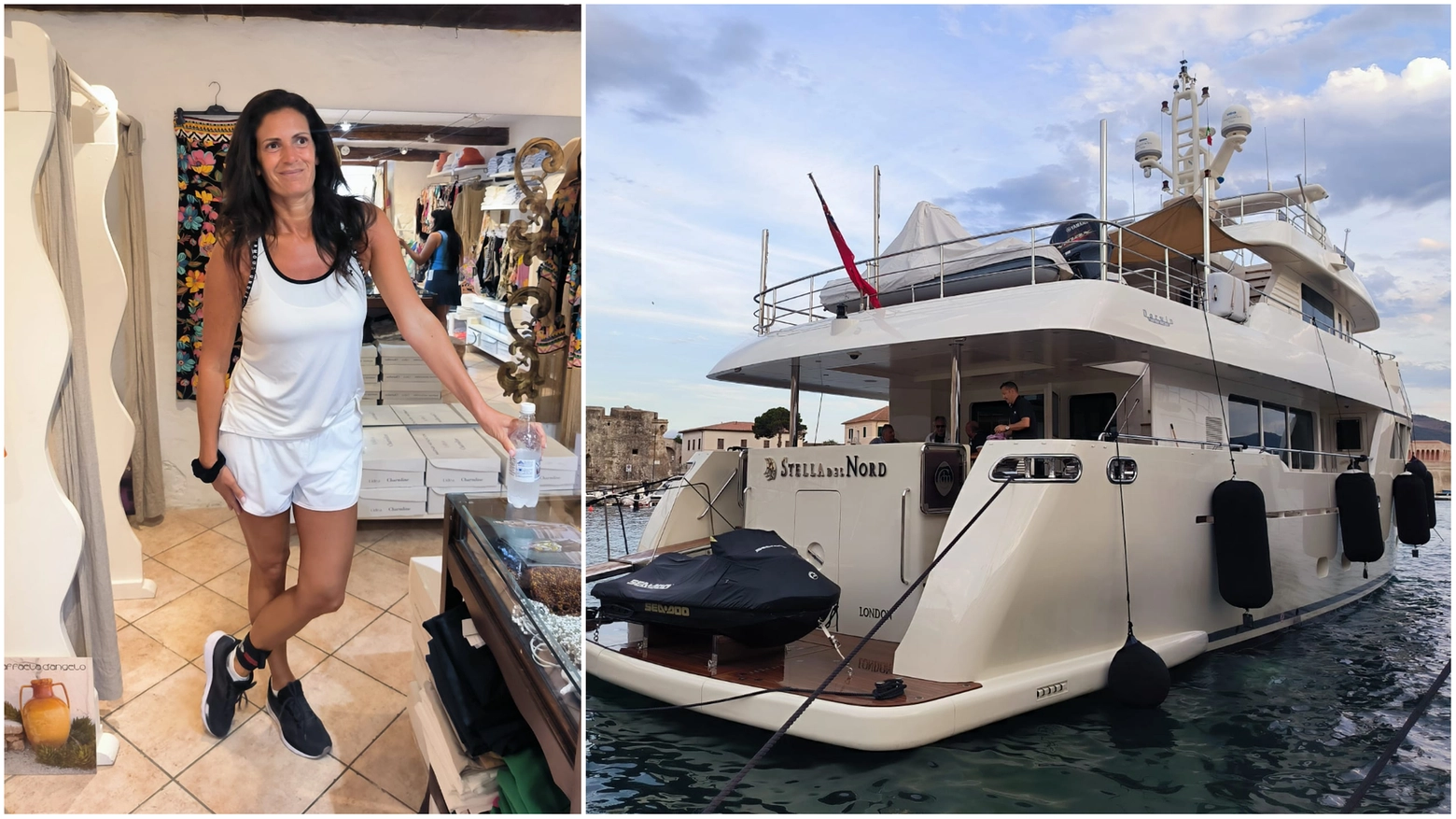 Veronica Berti e lo yacht "La Stella del Nord" a Portoferraio (Foto Valerie Pizzera)